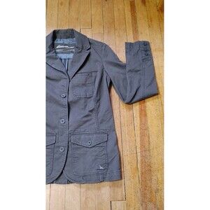 Eddie Bauer Blazer Legend Wash Stretch Women’s T6 Gray Vintage Fall Embroidered